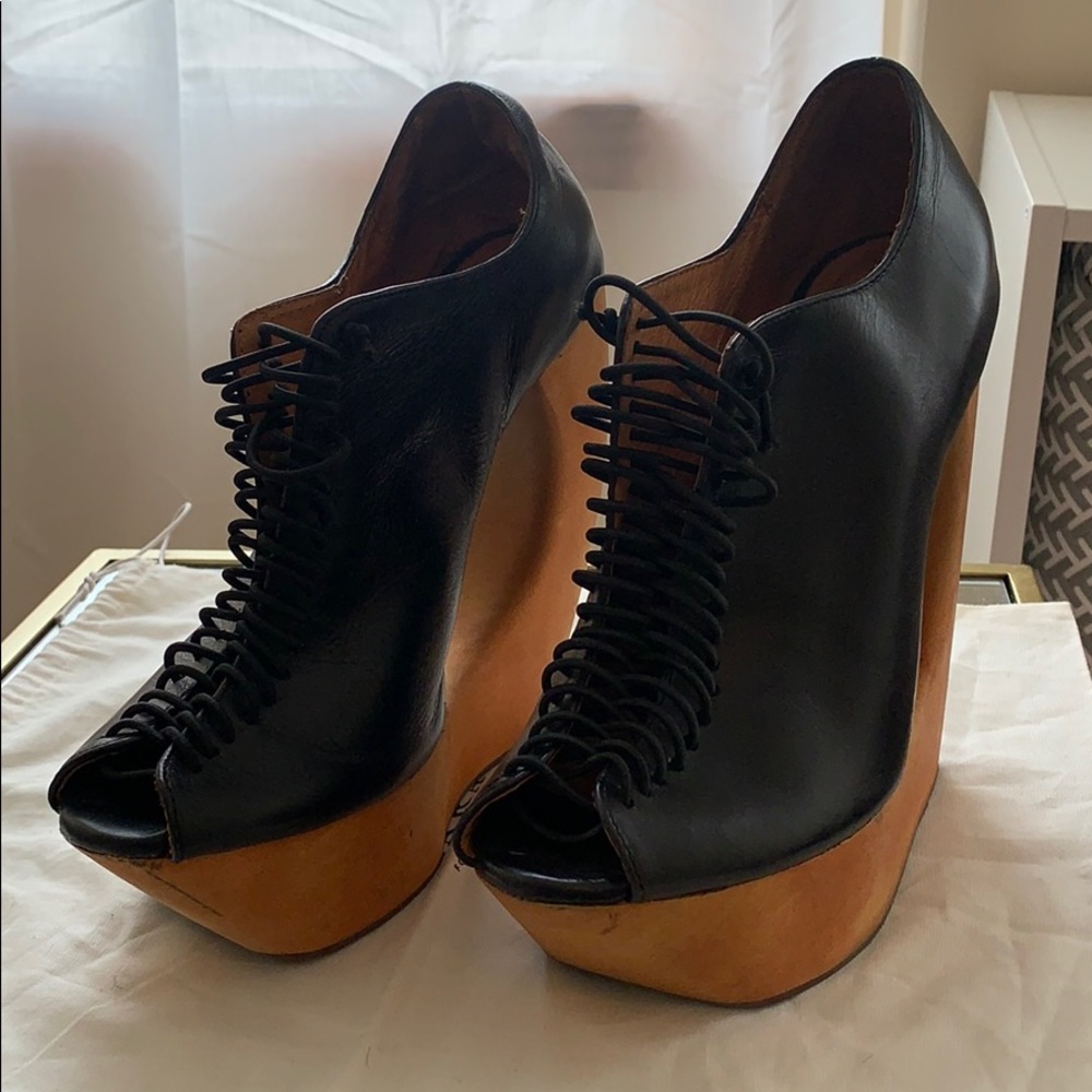 Jeffrey Campbell Platform Sandal, Black, Size 9M